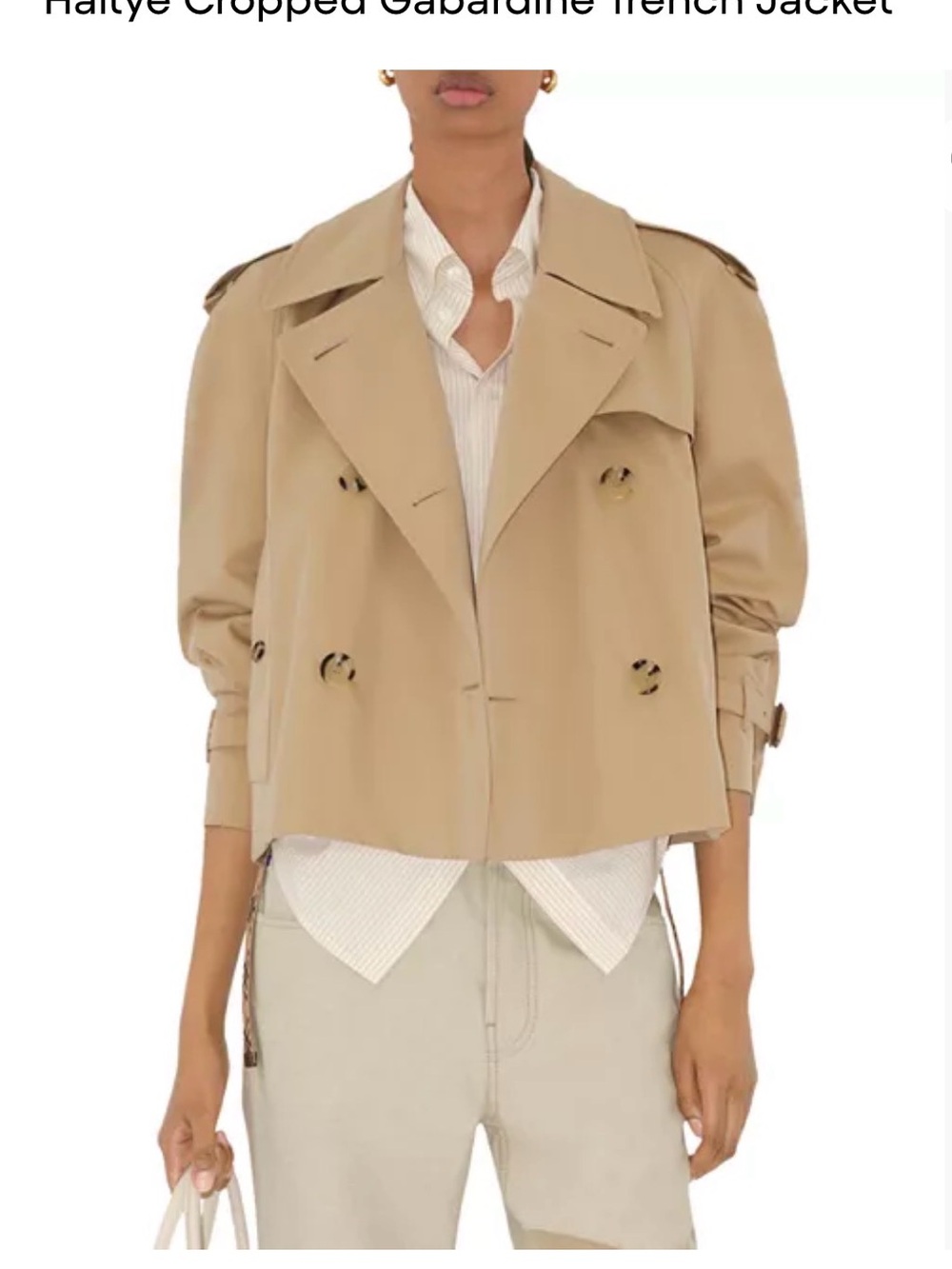 Haltye Cropped Gabardine Trench Jacket - Current season